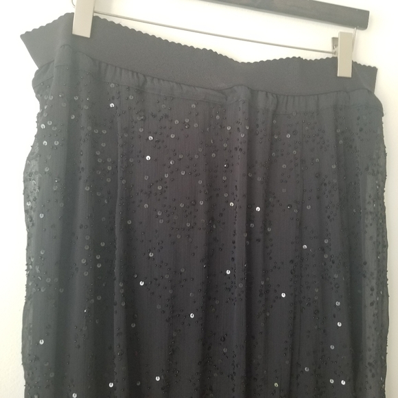 Soft Surroundings Black Beaded Plus Size Maxi Skirt 3X - Picture 15 of 16